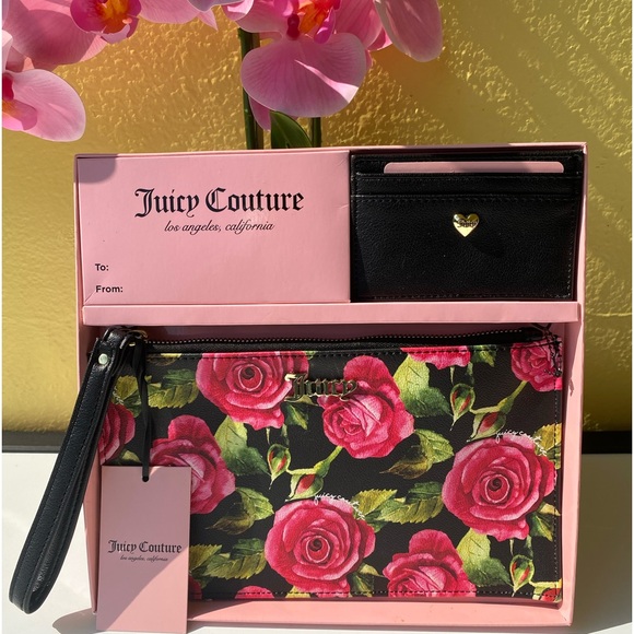 NEW Juicy Couture Floral Wristlet Gift Set and Wallet - Picture 2 of 9